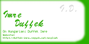 imre duffek business card